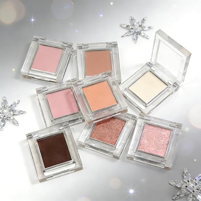 Matte Korean pink brown Single Eye Shadow Palette, Neutral Powde Eye Shadow for Women, Eye Brightener Eye Shadow Primers, Monochrome Natural High Pigment Mini Eyeshadow, sombras para ojos