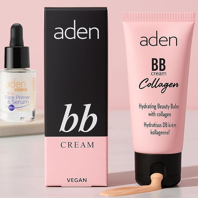 aden BB Cream Tinted Moisturizer with SPF 15–30 ml Hydrating Face Moisturizer with SPF & Collagen - acne BB Cream Foundation & Tinted Sunscreen for face – Natural Coverage Made in Europe 04