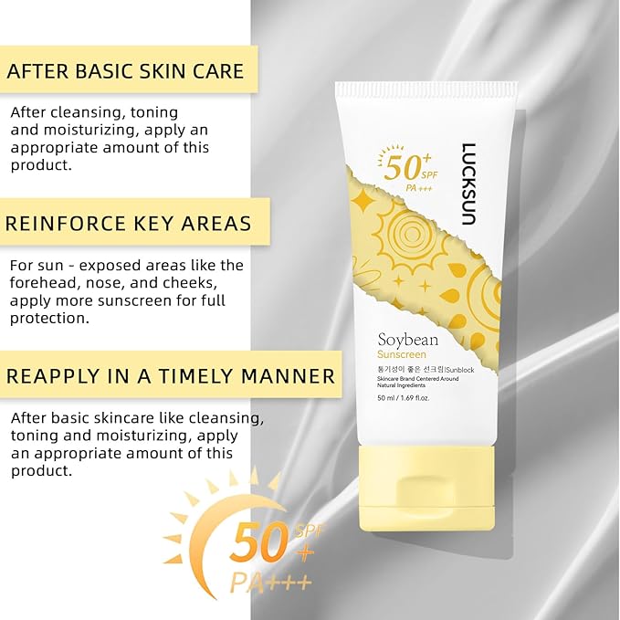 Sunscreen SPF 50+ PA+++ | Lightweight, Non-Greasy Formula | Hydrating & Soothing with Natural Soybean Extract | 50ml / 1.69 fl. oz. (1)