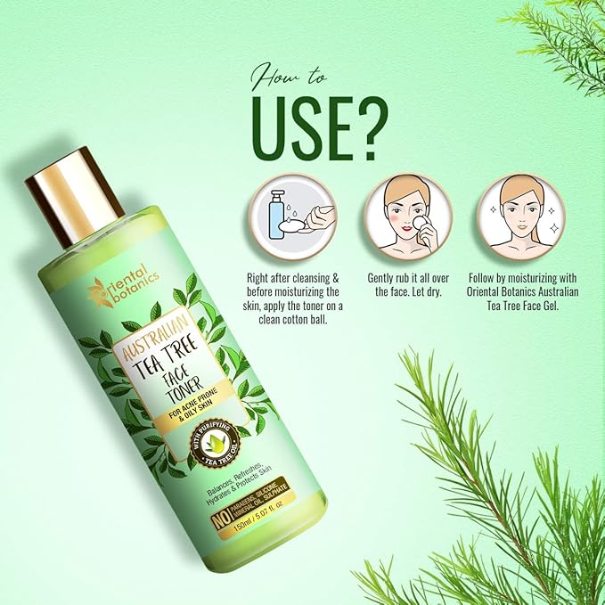 Oriental Botanics Australian Tea Tree Face Toner 150ml | No SLS, Alcohol and Paraben