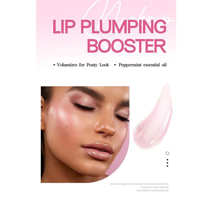 3 Colors Lip Plumping Booster, Spicy Lip Plumper Gloss Lip Plumping Oil, Ultra-Hydrating Nourishing Plump and Pout Lip Plumper, Glossy Finish Fuller Natural Lip Makeup Valentine's Day Gifts-01#02#06#