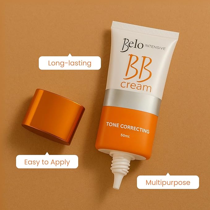 Belo Essentials Intensive BB Cream Medium Tone | Hydrating, Long-Lasting Face Makeup Primer, Concealer & Foundation | Natural Matte Finish with Medium Coverage - 50ml