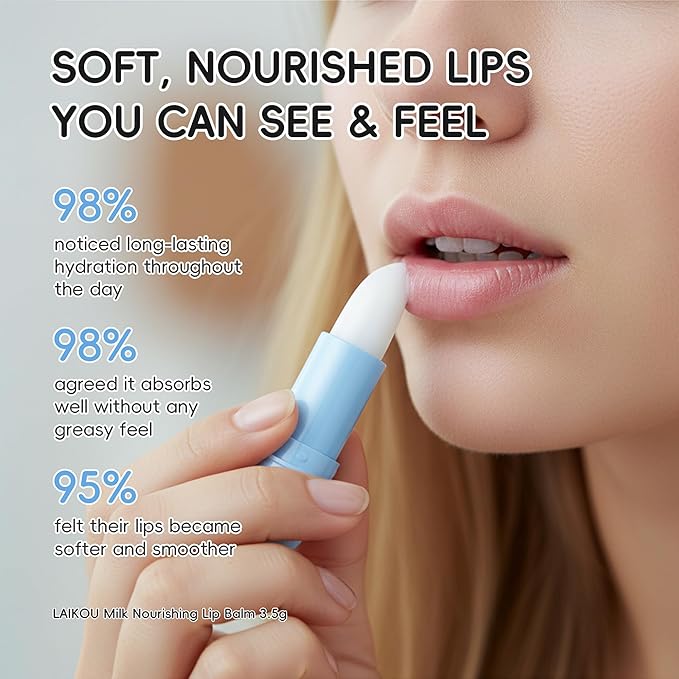 Milk Nourishing Lip Balm, Hydrating Jelly Lipstick, Fade Lip Lines Remove Dead Skin Moisturizing Lip Balm, Prevent Dry & Cracked Lips, Infused with Vitamin E Lip Care Moisture Lip Balm