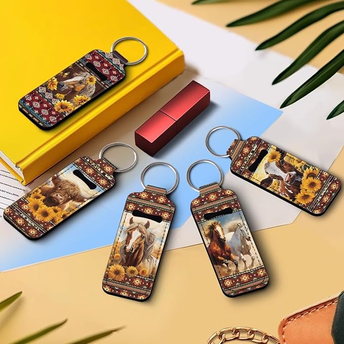 Pensura Chapstick Holder Keychain Fashion 5 Pcs Car Keychain Holder Portable Chapstick Holder Keep from Scratched and Dust