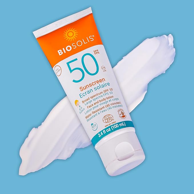 Biosolis Kids Sun Milk SPF 50 - Gentle on the Skin - Effective Protection against Harmful Rays - Mineral-Based Filters Sunscreen Cream - Water Resistant - No Perfume - Non-Sticky - Vegan - 3.4 oz