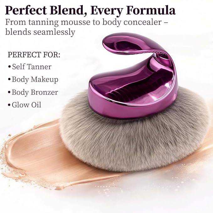 Blend & Blur Self Tanning Brush Extra Large Kabuki Body Brush for Self Tanner High-Density Body Makeup Brush Flawless Legs Makeup & Bronzer Self Tan Applicator for Liquid, Cream & Powder