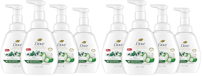 Dove Foaming Hand Wash Aloe & Eucalyptus Protects Skin from Dryness,More Moisturizers than the Leading Ordinary Hand Soap,10.1 oz,(Pack of 8)