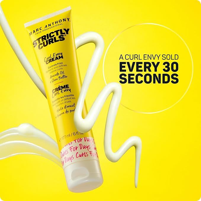 Marc Anthony Curl Defining Styling Cream for Curly Hair, Strictly Curls - Moisturizing Hair Defining Cream Softens & Detangles Coarse, Frizzy Curls with Shea Butter - Styling Product Reduces Frizz