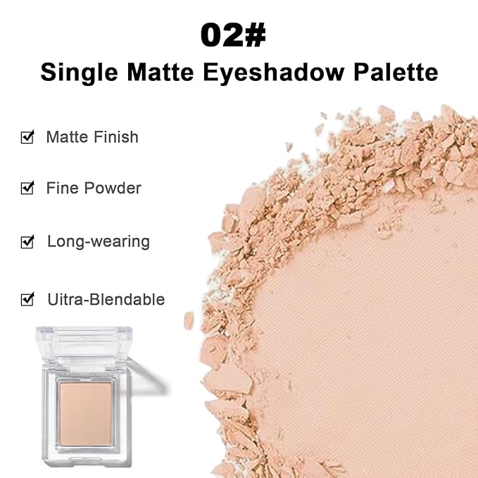 Matte Light Pink Brown Single Eye Shadow Palette, Neutral Powde Eye Shadow for Women, Eye Brightener Eye Shadow Primers, Monochrome Natural High Pigment Mini Eyeshadow, sombras para ojos