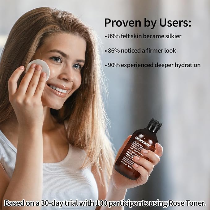 Rose Water Face Toner, Moisturizing & Anti-Aging for All Skin Types (10.1Fl oz)