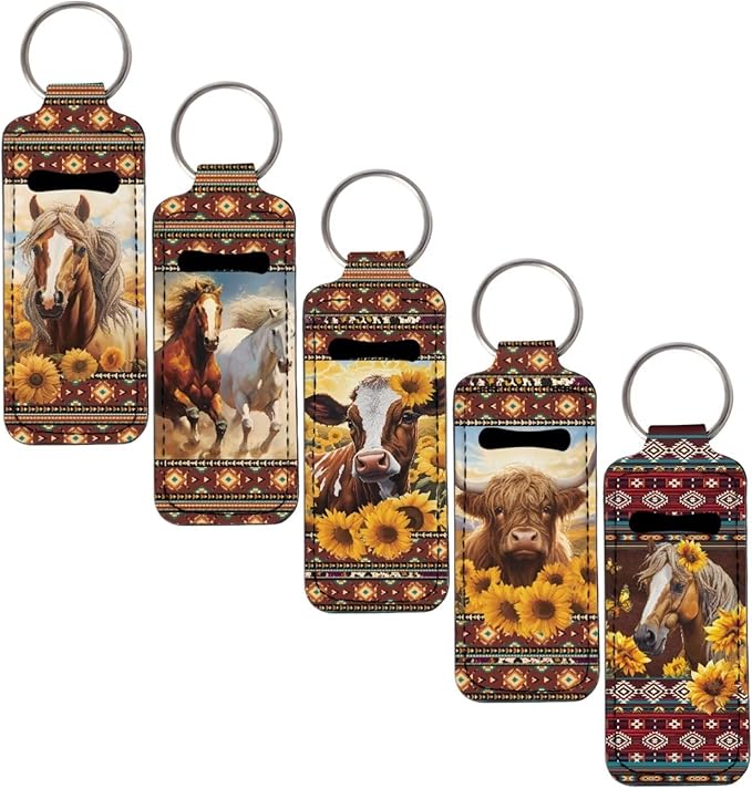Pensura Chapstick Holder Keychain Fashion 5 Pcs Car Keychain Holder Portable Chapstick Holder Keep from Scratched and Dust