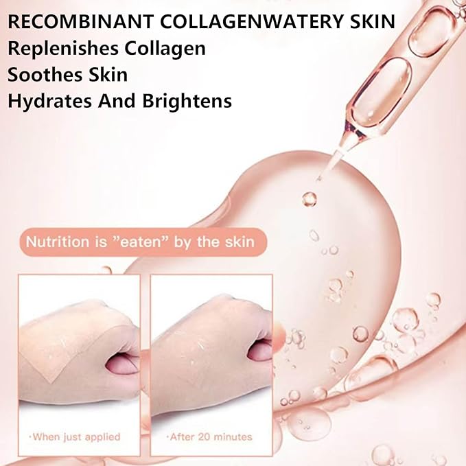 5ea Set Collagen Face Mask Bio-Collagen Real Deep Mask Hydrating Overnight Hydrogel Facial Mask Improves Skin Pore Minimizing Elasticity Plumping Improvement Korean Skin Care