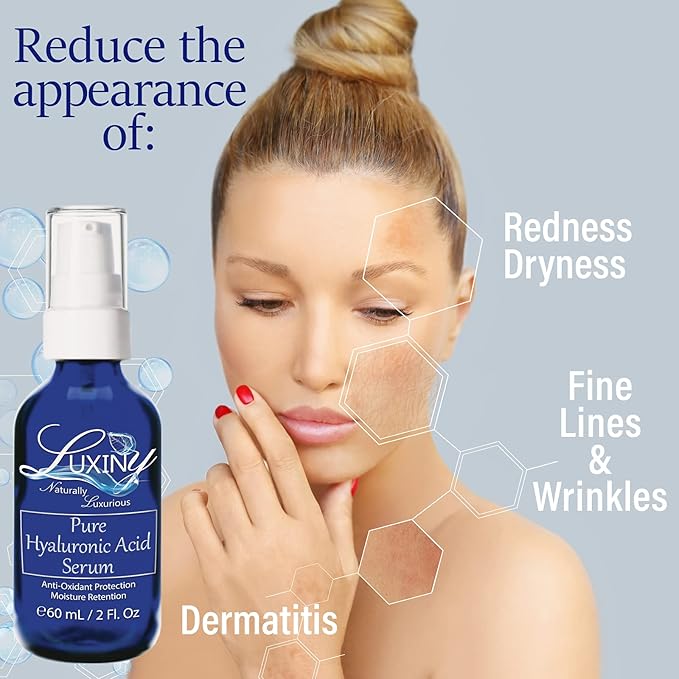 Luxiny Anti-Aging Skin Care Set for Women & Men – 4-Piece Kit with 10% Glycolic Acid Cleanser, Glycolic Acid Toner, Hyaluronic Acid Serum, and Vitamin C Moisturizer