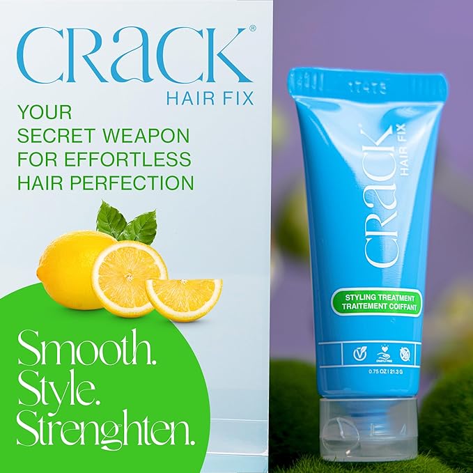 Crack HAIR FIX Trial and Travel Size Styling Creme - Multi-Tasking, Anti-Frizz, Leave-In Styling Aid With Protection from Humidity, Chlorine, Heat Treatments & Sun (.75 oz - PACK OF TWO)