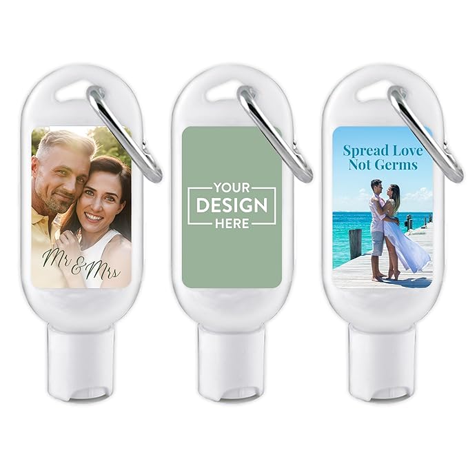 Personalized Sunscreen SPF 30 with Carabiner, Custom Sunscreen for Wedding Favors, Baby Showers, Party Favors (Set of 12)