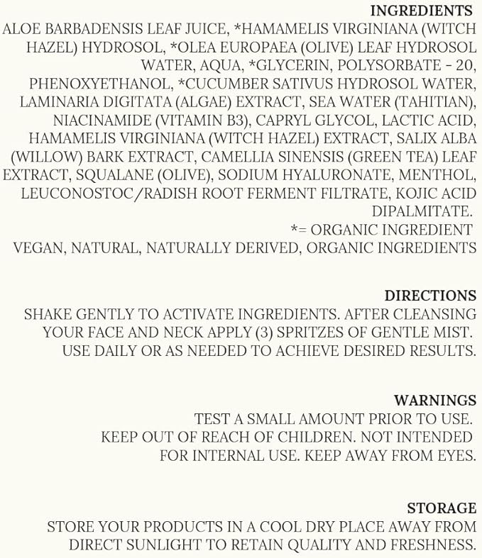 Skinful Facial Toner - Face Mist Hydrating Spray Toner for Face - Witch Hazel Toner for Face - 2oz