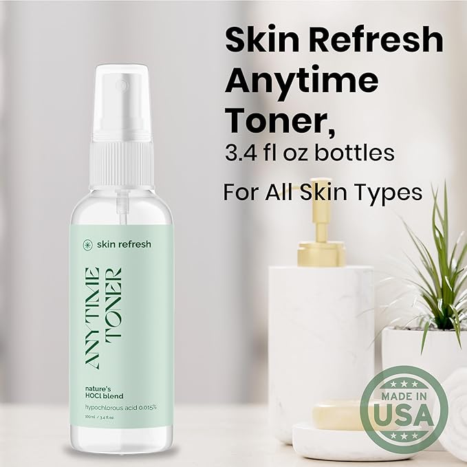 Good Salt Living Skin Refresh Anytime Skin Toner for All Skin Types, Made in The USA, 3.4 Ounce Bottle, 4-Pack