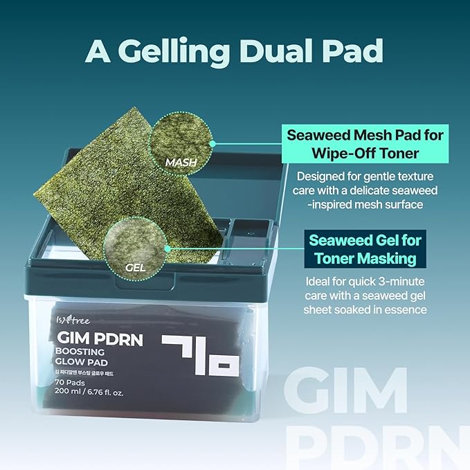 ISNTREE GIM PDRN Boosting Glow Toner Pad 70 Pads + GIM PDRN Hydro Bouncy Ampoule 50ml, 1.69 fl oz