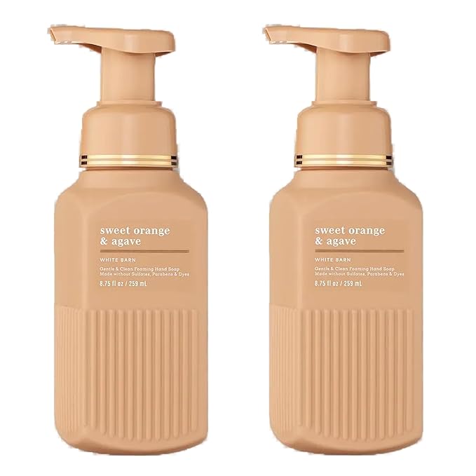 Bath & Body Works Gentle & Clean Foaming Hand Soap, Sweet Orange & Agave Citrus Scent, Non-Drying, Made Without Sulfates & Parabens, Foaming Hand Wash for Kitchen & Bathroom, 8.75 fl oz - 2 Pack