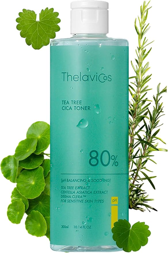 Tea Tree CICA 80 Toner – K-Beauty Calming & Exfoliating Face Toner for Sensitive, Oily Skin | Daily Skin Prep with 80% Tea Tree Water | Pore & Sebum Control