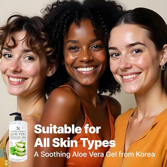 CUTIE MANGO Aloe Vera Soothing Gel 1000ml (35.27oz) | Quick Hydration & Moisturizing | Natural Aloe Vera | Face Hair Body After Shave Korean Daily Skincare All Skin Types Family Size (Made in Korea)