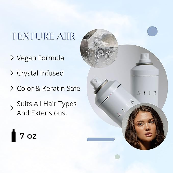 AIIR Texture Hair Styling Spray for All Hair Types, - Adds Long-Lasting Volume & Grit, 2.4 Fluid Ounces, Gluten & Paraben Free, Sulfate Free, Fresh Scent