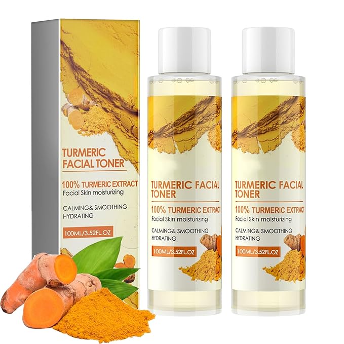 Turmeric Toner for Dark Skin, Turmeric Dark Corrector Toner for Face, Hydrating Moisturizing Facial Toner for Women, Delay skin Aging, Improve Skin Tone (2pc)