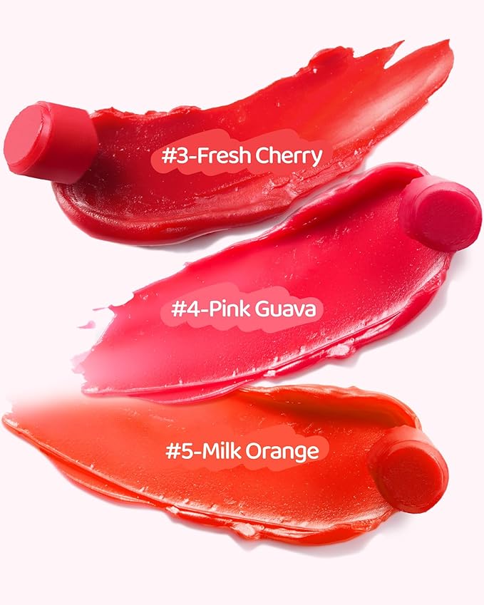 RUNBEN Kids Tinted Lip Balm, Fresh Cherry Lips Gloss, 24H Moisturizing, Safe & Non-toxic Lipstick for Kids & Teen, Birthday Makeup Gift for Girls, 2g