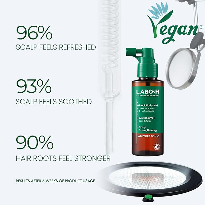LABO.H Scalp Strengthening Spray - Korean Scalp Reviatlizing Serum for Hair Growth & Anti-Loss | Vegan| Instant Cooling & Soothing with Rosemary and Peppermint Oil | Thicker-Looking Hair, 3.38 Fl oz.