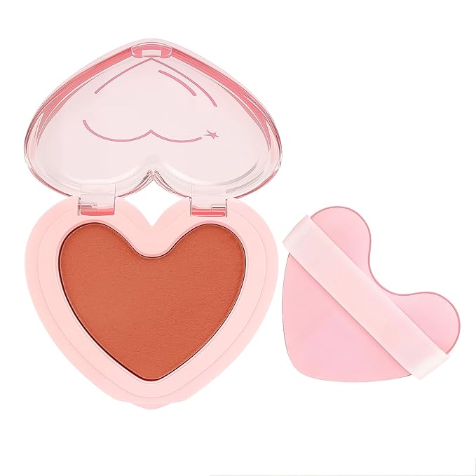 Multi Texture Heart Blush Cream, Liquid, Powder & Jelly Blushes for Cheeks,Beauty-Matte & Natural Finish Cheek Tint & Blush Palette (V2 Berry Crush)