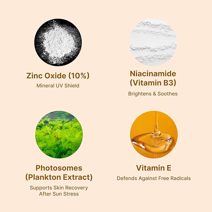 Zinc Oxide Mineral Sunscreen SPF 50 PA++++ | No White Cast Face SPF | Lightweight Daily Sunscreen for Sensitive Skin | Broad Spectrum UVA/UVB | Fragrance Free | Reef-Safe (40ml)