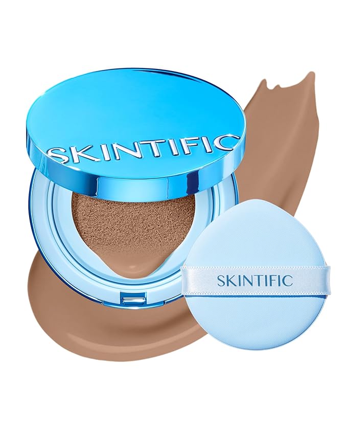 Velvet Matte Cushion Foundation Blue #5CN Cool Walnut| Full Coverage,12H Oil Control,Ideal for Oily & Combination Skin,Waterproof,Long-Lasting, Lightweight, Hydrating,Transfer-Proof