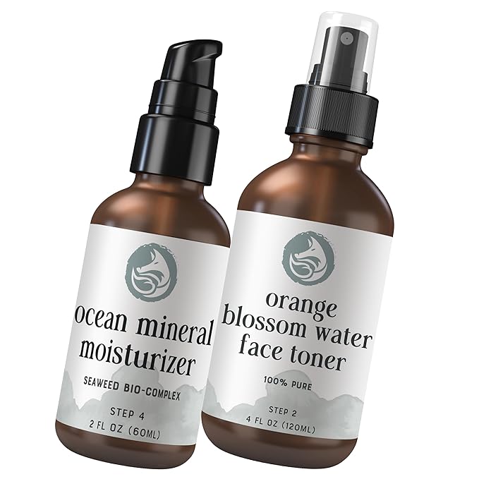 Foxbrim Naturals Refreshing Skincare Duo: Ocean Mineral Moisturizer & Orange Blossom Toner