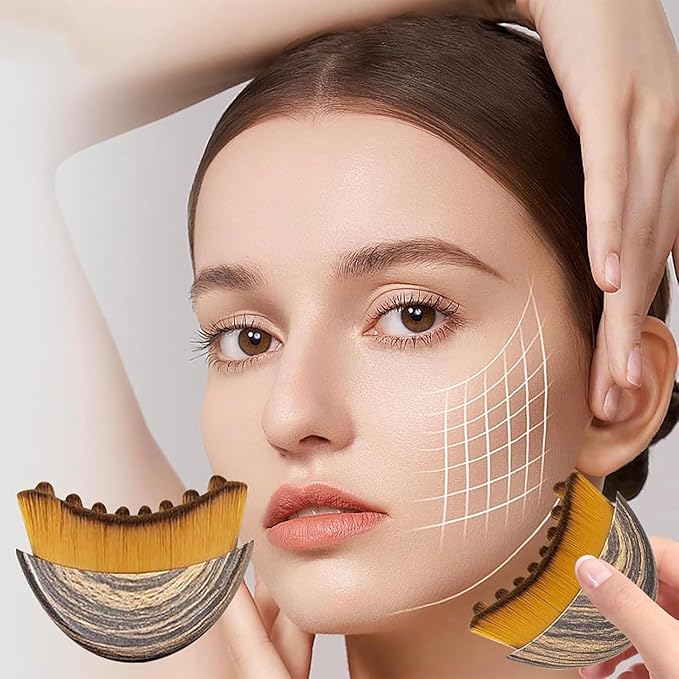 New Lymphatic Contour Face Brush, Dry Brushing Face Brush, Lymphatic Drainage Massager for Face, Chin & Jawline Sculpting, Ergonomically Designed to Fit The Skin Precisely and Relieve Fatigue