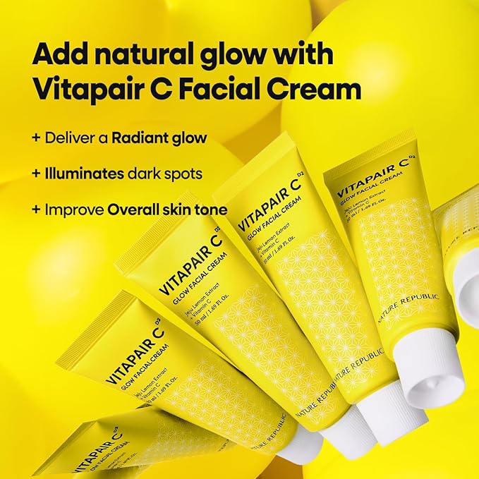 Nature Republic Vitapair C Glow Facial Cream | Vitamin Moisturizer for Radiance & Glow, Even-Looking Skin Tone, Long-Lasting Hydration Gel Texture, 50ml / 1.69 fl oz