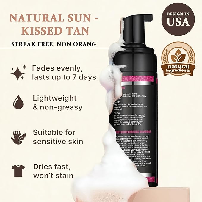 Cathy Doll Cruelty Free Sunless Tanning Mousse Natural Self Tanner Mousse Self Tanning For Fair Skin Body Face