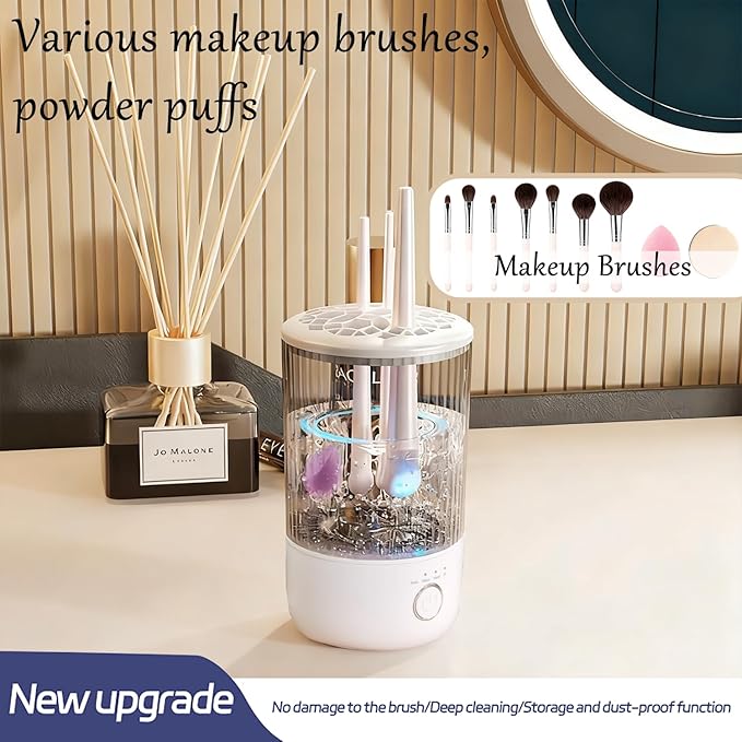 Electric Makeup Brush Cleaning Machine, Multi Functional Integrated Makeup Brushes Cleaner, One Click Start, Suitable for Various Makeup Brushes & Tools