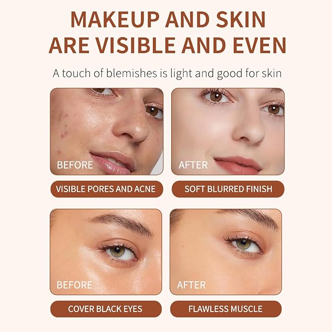 Flawless Hydrating Face Foundation Stick, Korean Lightweight Full-Coverage Cream-to-Matte Multi-Use Makeup for Dark Circles & Blemishes, Long-Wear Cream Stick with Brush, All Skin Types (02#Natural)