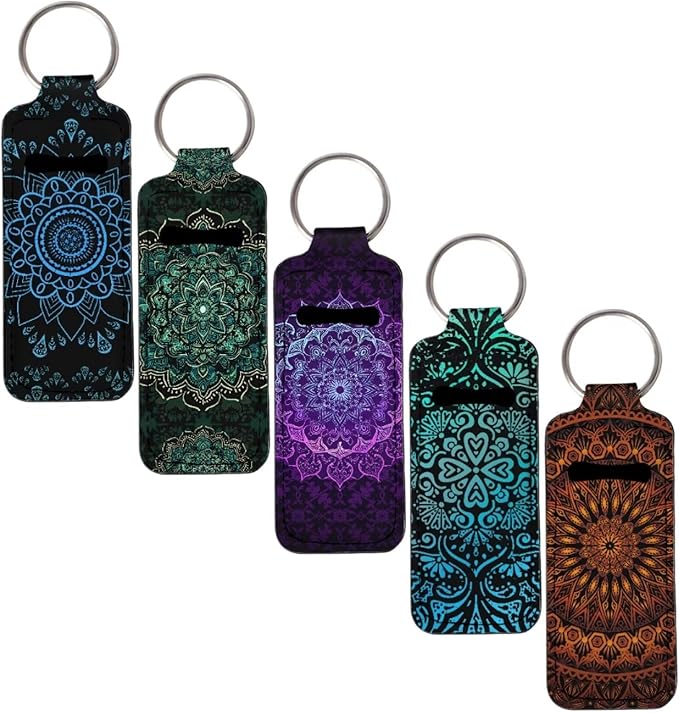 Pensura Chapstick Holder Keychain Fashion 5 Pcs Car Keychain Holder Portable Chapstick Holder Keep from Scratched and Dust
