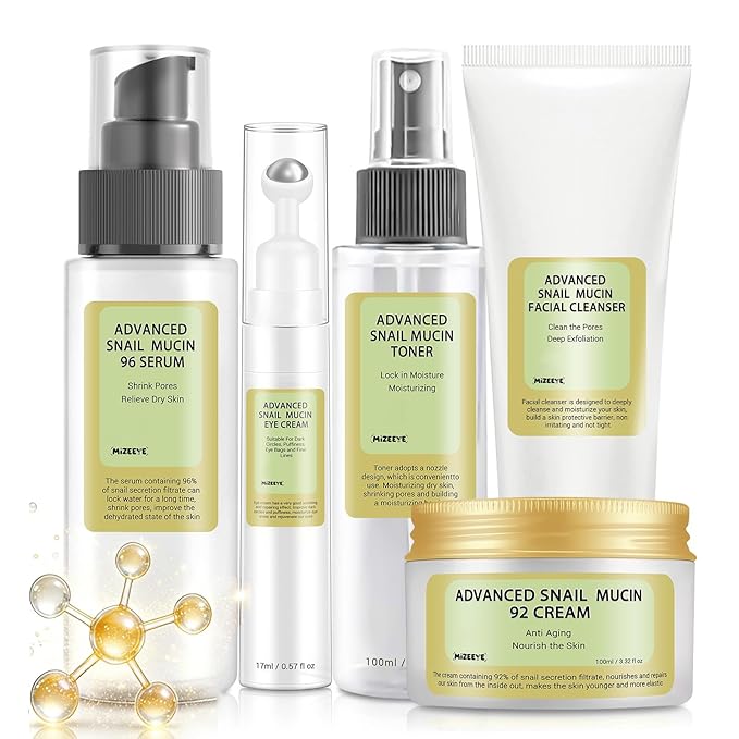 Collagen Skincare Set For Teen Girl, Anti Wrinkle & Repair Face Skin Care Gift Set With Face Wash, Toner, Serum, Face Cream, Eye Cream, 5PCS Peptides Facial Kit Travel Size For Women.