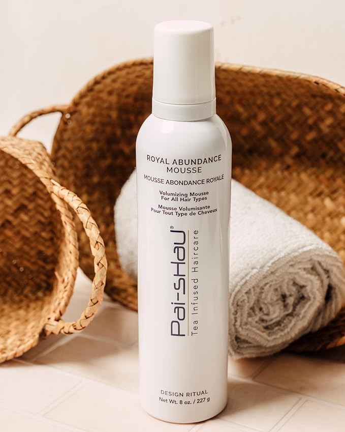 Pai Shau - Royal Abundance Hair Mousse, Volumizing Styling Mousse for Body, Shine and Soft Hold, Lightweight Hair Foam for Long Lasting Volume and Bounce (8 Fl Oz)