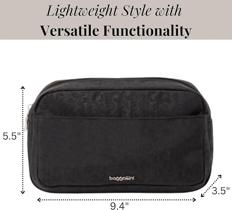 Pocket Cosmetic with Brush Organization - Lightweight 9.4”x5.5”x3.5” Makeup Bag - Travel Essentials Makeup Organizer