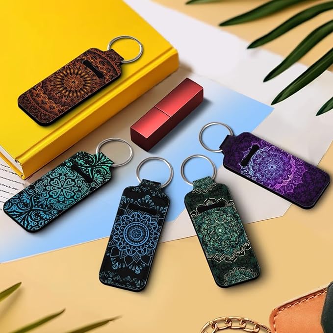Pensura Chapstick Holder Keychain Fashion 5 Pcs Car Keychain Holder Portable Chapstick Holder Keep from Scratched and Dust