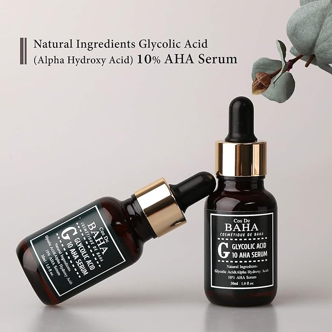 Glycolic Acid 10% AHA Serum - Gentle Exfoliating Formula with Aloe & Green Tea - Professional Facial Serum for Smoother Skin Appearance - Fragrance-Free Face Serum for All Skin Types, 1 Fl Oz (30ml)