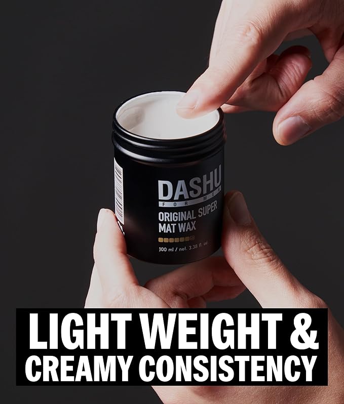 DASHU Hair Wax for Men 3.38 fl oz - Korean Matte Wax Strong Hold, Premium Original Super Mat Hair Styling Wax, No Shine, Easy Wash, Men's Grooming
