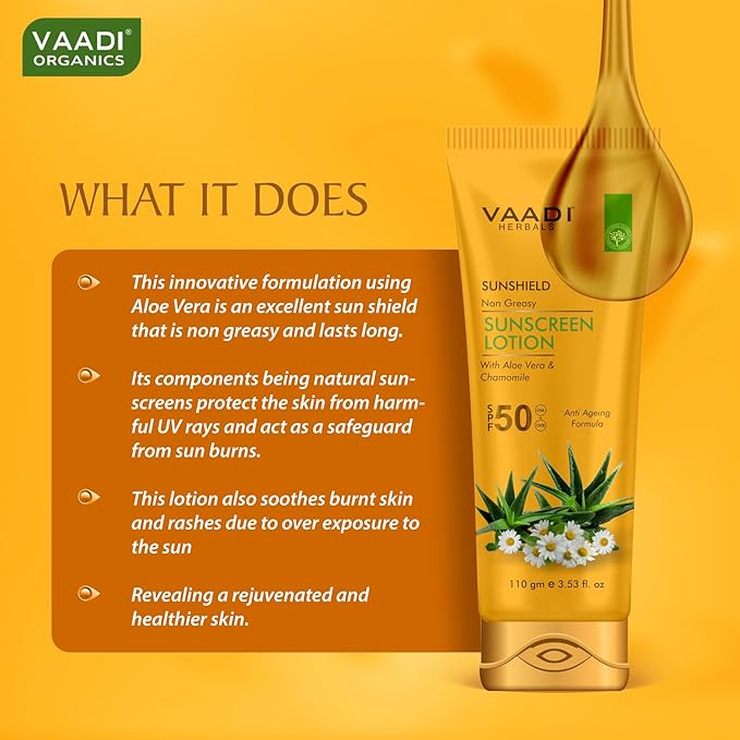Vaadi Herbals Sunscreen Lotion SPF-50, 110g