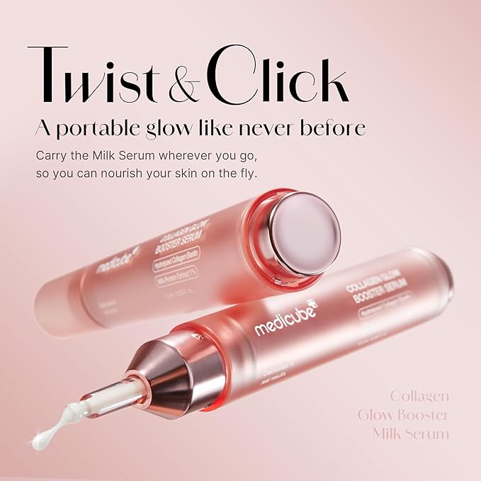 medicube Milky Collagen Double Glow Lock Duo: Collagen Glazed Milky Wrapping Mask and Booster Serum | 130DaCollagen, Niacinamide, Glutathione for Plumped, Radiant Glass Skin