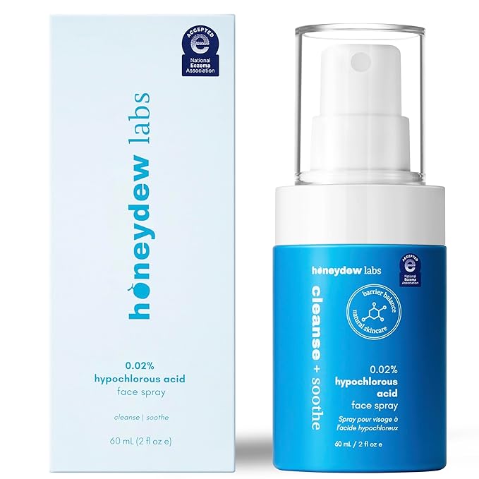 Hypochlorous Acid Spray – Dermatologist Tested HOCl Facial Cleanser for Sensitive, Acne-Prone & Irritated Skin – Soothes Redness, Eczema, Rashes & Itching – Skin Repair Spray, 2 fl oz - Honeydew Labs