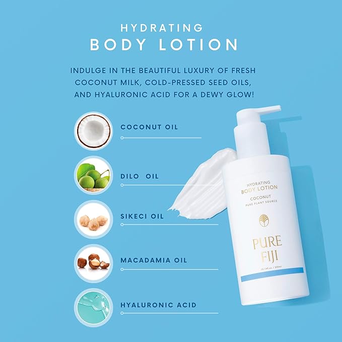 PURE FIJI Hydrating Body Lotion, Coconut (10.14 Fl.Oz /300ml)