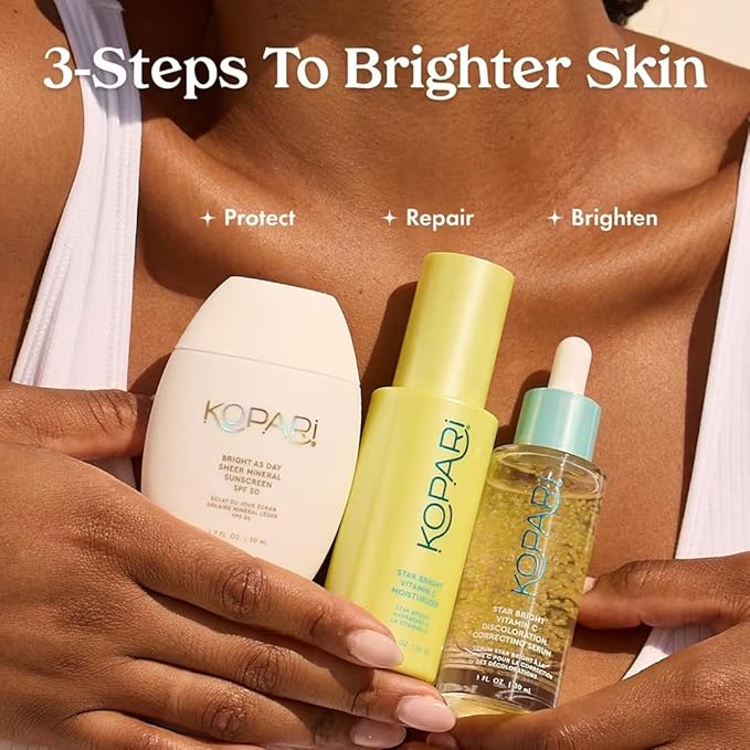 Kopari Star Bright Vitamin C Moisturizer with Starfruit & Niacinamide, Lightweight Formula Melts Into Skin, Brighten & Even Complexion, 1.7oz
